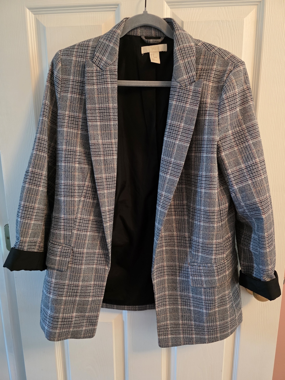 H&M Gray Plaid Blazer